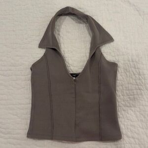 Zara Grey Sleeveless Blouse
